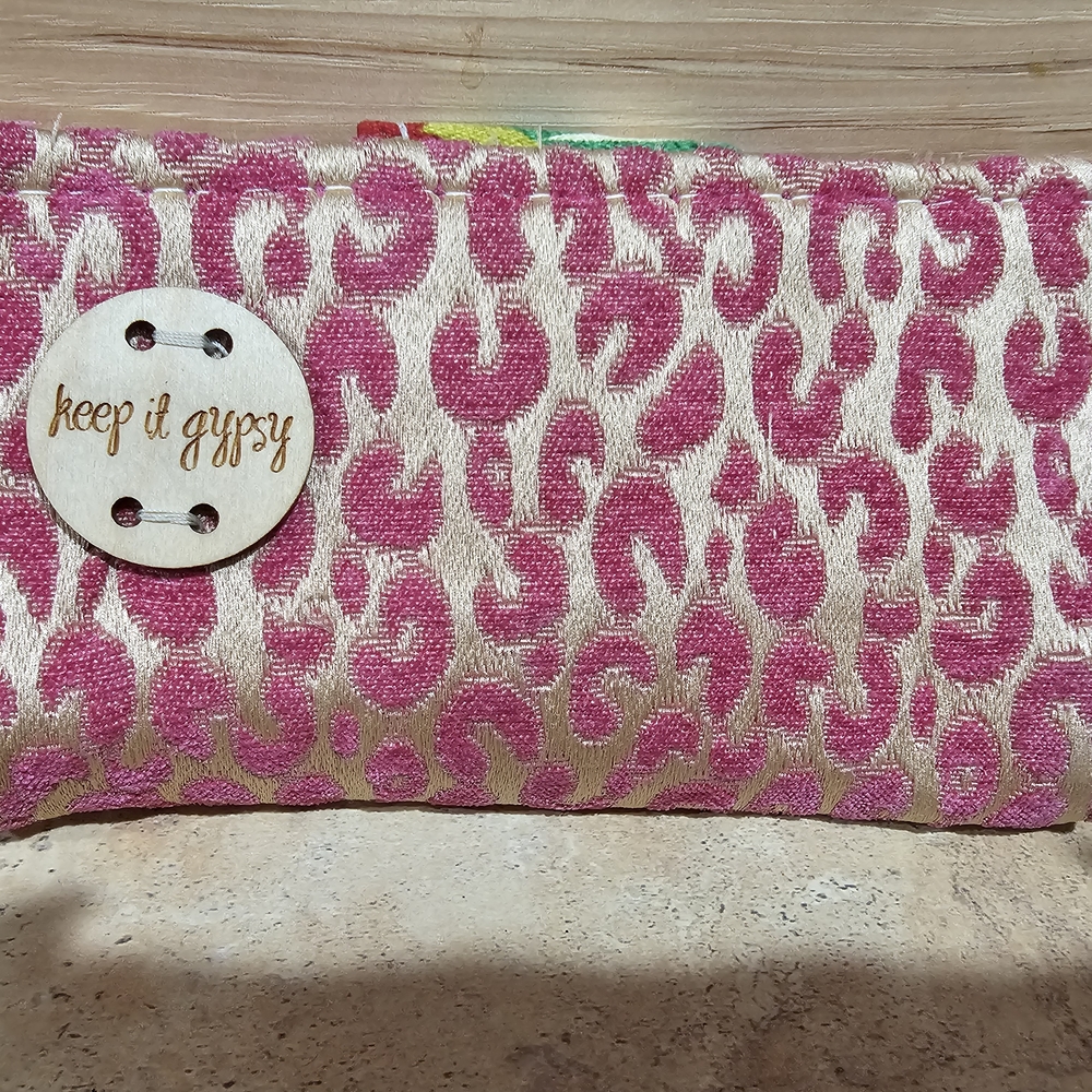 Pink Leopard Print Clutch